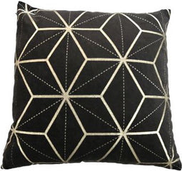 Sierkussen met print - 45x45 - Zwart/goud - Velvet