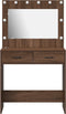 vidaXL - Kaptafel - met - LED - Verlichting - - - Bruin - Eiken - 78,5x41x135 - cm