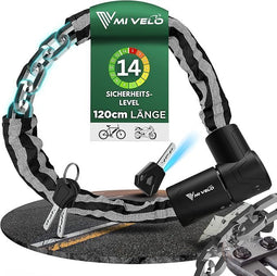 MIVELO Kettingslot - 10 mm Gehard Staal - 100 cm - Zwart