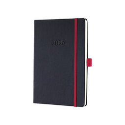 Sigel - Agenda 2024 sigel conceptum a5 7d/2p zwart | 3 stuks