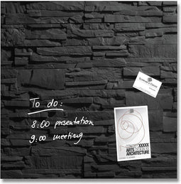 Sigel glasmagneetbord - Artverum - 48x48cm - antraciet leisteen - SI-GL169