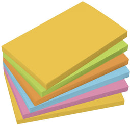 Sigel memoblaadjes - 75x125mm - 6x100 vel geel - groen - oranje - roze - blauw - SI-BA127