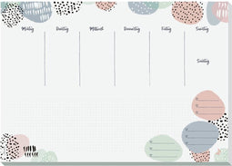 Sigel Rose Inspiration JS101 Bureau onderlegger Weekplanner Wit, Groen, Roze (b x h) 42 cm x 29.7 cm