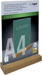 Sigel - tafelstandaard - A4 - eiken voet - glashelder acryl 1.5mm - SI-TA256