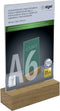 Sigel - tafelstandaard - A6 - eiken voet - glashelder acryl 1.5mm - SI-TA252