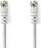 Nedis Satelliet- en Antennekabel - F-Male - Vernikkeld - 75 Ohm - Dubbel Afgeschermd - 5.00 m - Wit
