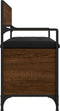 vidaXL - Opbergbankje - 85,5x42x73,5 - cm - bewerkt - hout - bruin - eikenkleur
