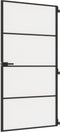 vidaXL - Binnendeur - smal - 102,5x201,5 - cm - gehard - glas - en - aluminium - zwart