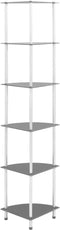 vidaXL - Kastje - 6-laags - 30x30x160 - cm - gehard - glas - zwart
