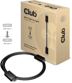 Club 3D CAC-1522 - USB 3.1 Type C Kabel - 10Gbps 100W PowerDelivery 4K60Hz - Zwart