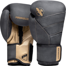 Hayabusa T3 LX - Bokshandschoenen - Luxe volnerf Italiaans leer - Obsidian / Goud - 14 oz