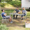 Woltu Picknicktafel - Opvouwbaar MDF en Aluminium - Verstelbare Hoogte 55-70 cm - Grijs 120x55 cm