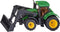 Siku John Deere Tractor met voorlader groen metaal/kunststof rubberen banden beweegbare voorlader