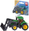 Siku John Deere Tractor met voorlader groen metaal/kunststof rubberen banden beweegbare voorlader