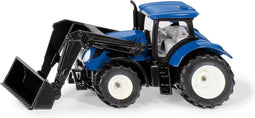 Siku New Holland Tractor met voorlader metaal/kunststof blauw/zwart beweegbare voorlader trekhaak