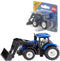 Siku New Holland Tractor met voorlader metaal/kunststof blauw/zwart beweegbare voorlader trekhaak