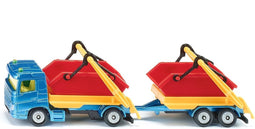 Siku vrachtwagen met kiepbak en aanhanger speelgoedvrachtwagen metaal/kunststof veelkleurig incl. container beweegbaar kiepsysteem