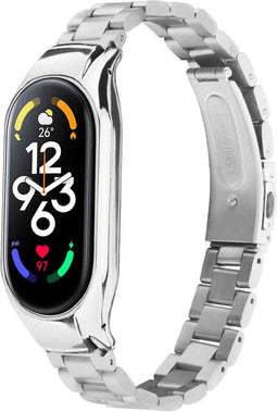 imoshion Bandje met Horlogeband inkorter - Geschikt voor Xiaomi Mi Band 7 - imoshion Stalen band inkliksysteem - Zilver