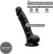 SILEXD - Realistische Dildo - 17,6 x 3,5 cm - Zwart