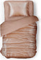 Silk Dekbedovertrek Glans Satijn - Taupe - 240x200/220cm - Lits Jumeaux - Met 2 Kussenslopen 60x70