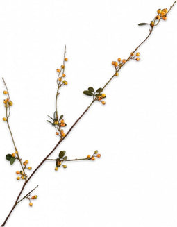 Silk-ka Kunstbloem-Kunst Tak Bessentak Geel-Groen 124 cm