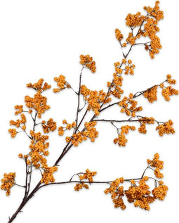 Silk-ka Kunstbloem-Zijde Bessentak Oranje-Geel 110 cm