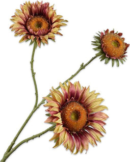 Silk-ka Kunstbloem-Zijde Zonnebloem Tak Mauve 87 cm