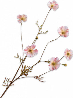 Silk-ka Kunstbloem-Zijden Bloem Cosmos Tak "Real Touch" Crème-Roze 77 cm