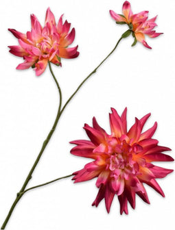 Silk-ka Kunstbloem-Zijden Bloem Dahlia Tak Roze-Rood-Oranje 72 cm