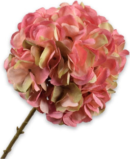 Silk-ka Kunstbloem-Zijden Bloem Hortensia Steel Zalm 64 cm
