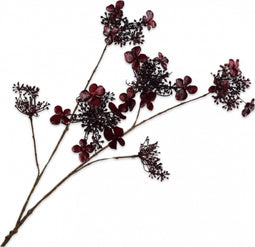 Silk-ka Kunstbloem-Zijden Bloem Hortensia Tak "Real Touch" Bordeaux 94 cm