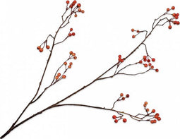 Silk-ka Kunstbloem-Zijden Bloem-Kunsttak Bessentak Oranje 94 cm