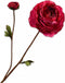 Silk-ka Kunstbloem-Zijden Bloem Ranonkel Tak "Real Touch" Rood-Roze 65 cm