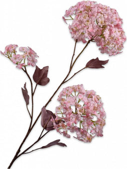 Silk-ka Kunstbloem-Zijden Bloem Sneeuwbal Tak Roze 69 cm