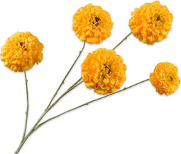 Silk-ka Kunstbloem-Zijden Bloem Tagetes Tak Geel-Oranje 91 cm