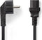 Nedis Stroomkabel - Type F (CEE 7/7) Male - IEC-320-C13 Gehoekt - 5.00 m - Zwart