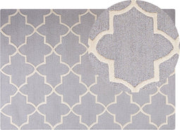 SILVAN - Laagpolig vloerkleed - Grijs - 140 x 200 cm - Wol