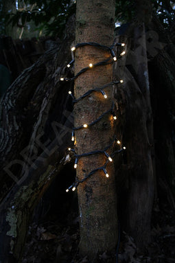 Silver winglinks light strings Boomverlichting - 10m - zwarte kabel - warmwit - koppelbare verlichting