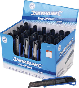 Silverline Stanleymes - Afbreekmes - 18 mm - Blauw - 36 stuks