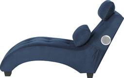 SIMORRE - Chaise longue - Blauw - Universeel - Fluweel