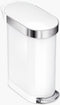 Simplehuman Afvalemmer - Slim - 45 l - Wit - RVS