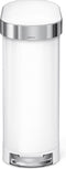 Simplehuman Afvalemmer - Slim - 45 l - Wit - RVS