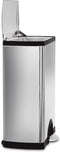 Simplehuman Deluxe Rectangular Pedaalemmer - 50 l - Mat RVS