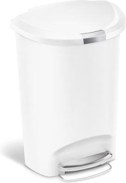 Simplehuman - Prullenbak Half Rond 50 Liter - Wit - Kunststof