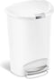 Simplehuman - Prullenbak Half Rond 50 Liter - Wit - Kunststof