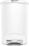 Simplehuman - Prullenbak Half Rond 50 Liter - Wit - Kunststof