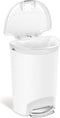 Simplehuman - Prullenbak Half Rond 50 Liter - Wit - Kunststof