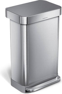Simplehuman - Prullenbak Liner Pocket met Kunststof Deksel 45 liter - Zilver - Roestvast Staal