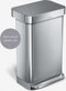 Simplehuman - Prullenbak Liner Pocket met Kunststof Deksel 45 liter - Zilver - Roestvast Staal