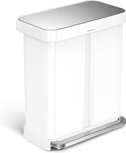 Simplehuman - Prullenbak Liner Pocket Recycler 24 + 34 liter - Wit - Staal